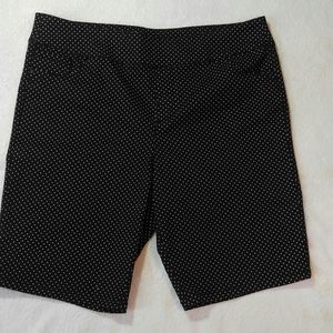 Indigo Stretch Black White Polka Dot Shorts Sz 16